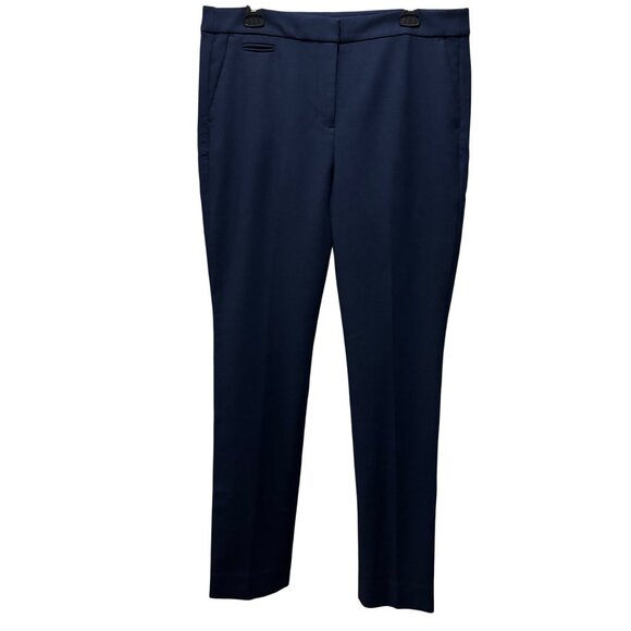 J.Crew Womens Carreman Straight Leg 4 Season Navy Slim-Fit Pants Size 14 - Picture 1 of 8